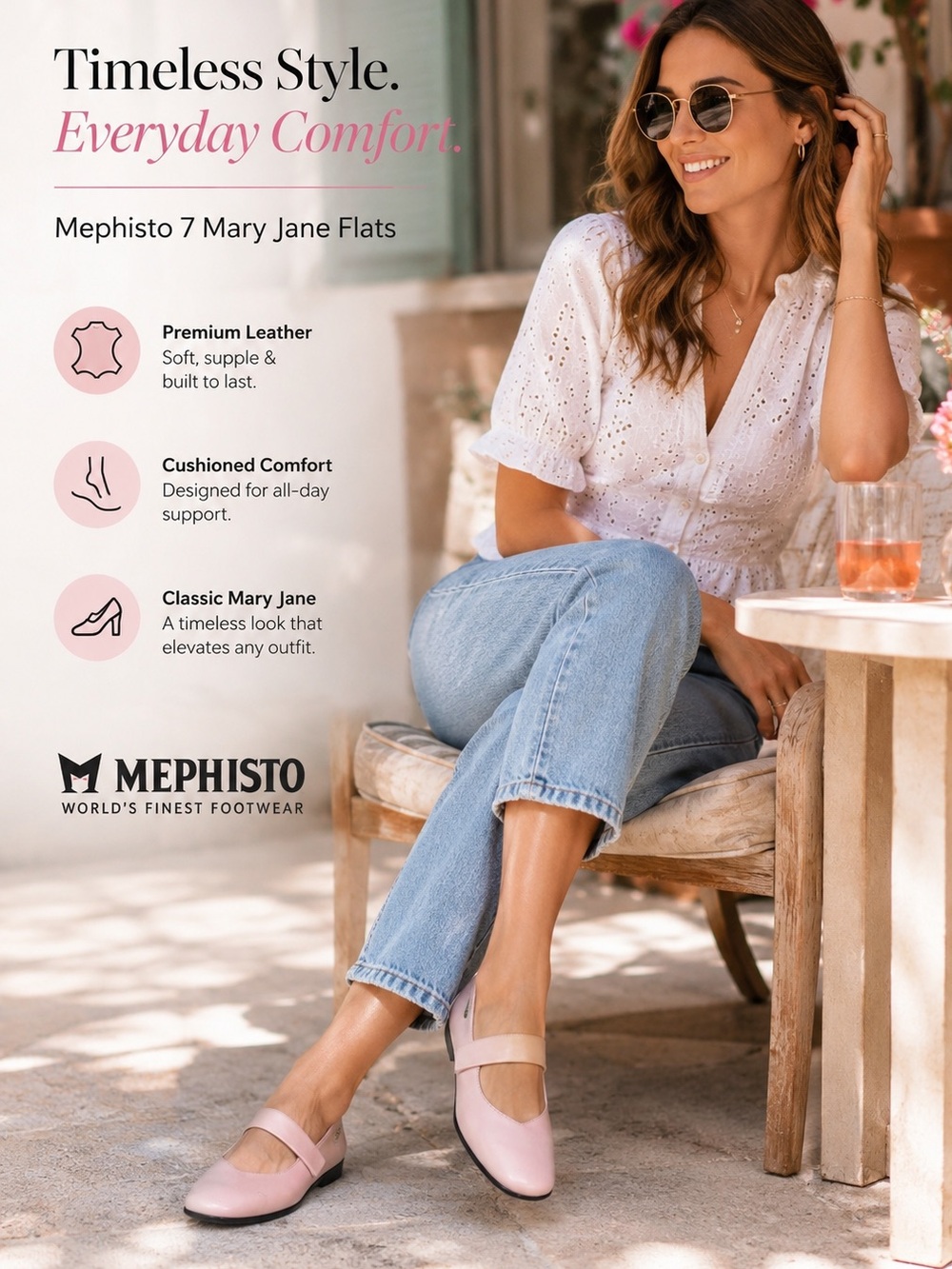Mephisto 7 Mary Jane Flats Pink Leather Balletcore Cottagecore Comfort Shoes